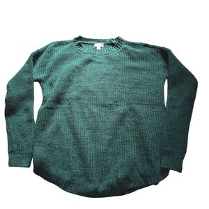 So Style Womens Green Textured Knit Crew Neck‎ Pullover Sweater Size M